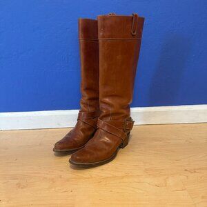 Authentic Frye Brown Leather Riding Boots Women's Size 8